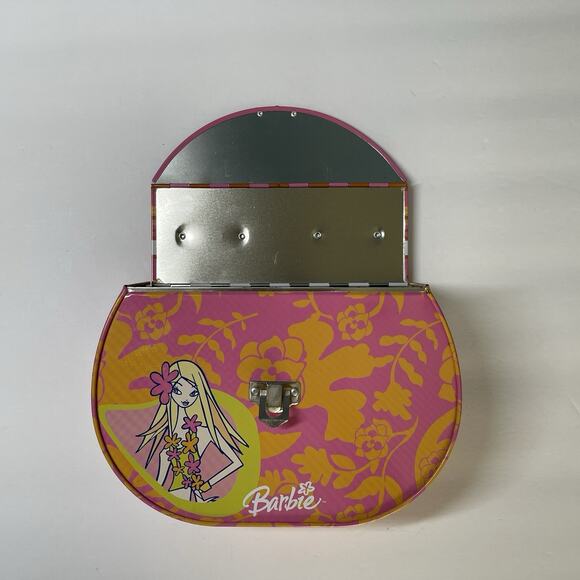 Barbie Handbag Tin Storage Purse by Tin Box Co. 2004 Flower Power Vibe - Picture 5 of 8